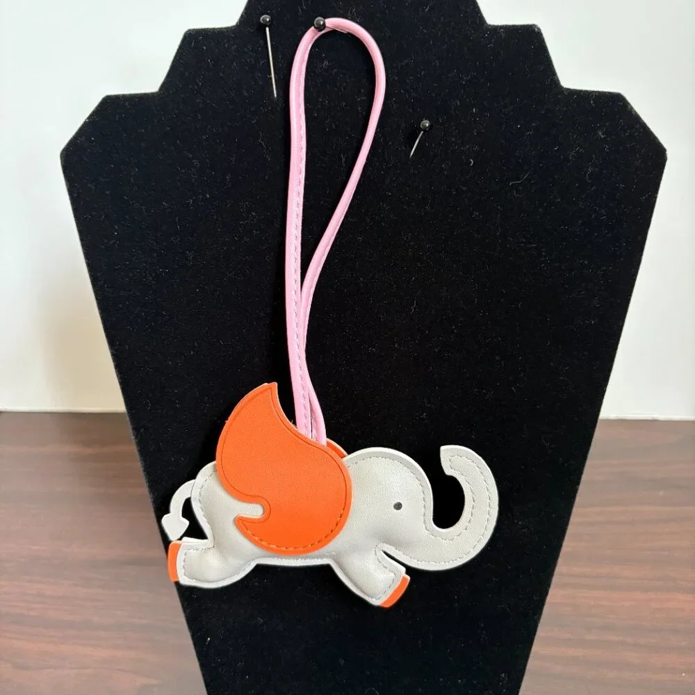 Elephant Bag Charm Dumbo Pegasus Bag Charm Grey/Orange/Pink New